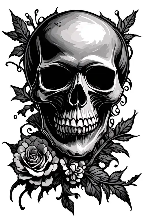 day of death Skull Mysterious and Dark - Variation 2