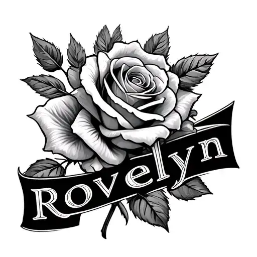 "Rovelyn" roses with the name written