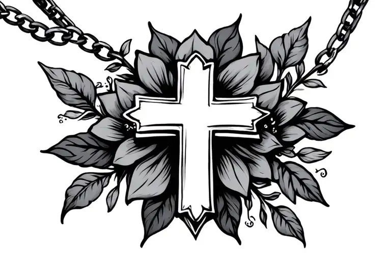 floral cross necklace - Variation 4