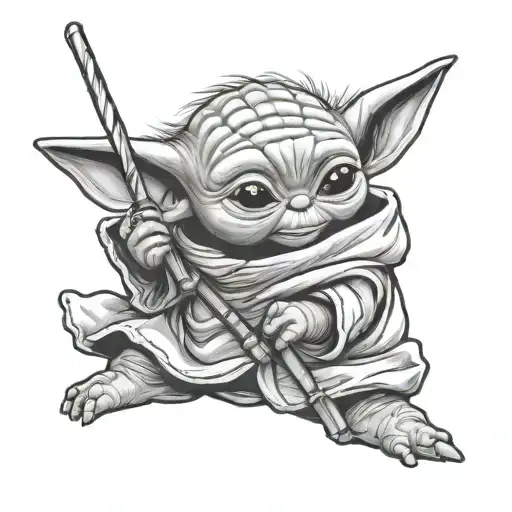 Baby Yoda with a magic wand