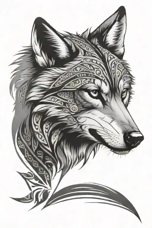 Tribal wolf - Variation 2