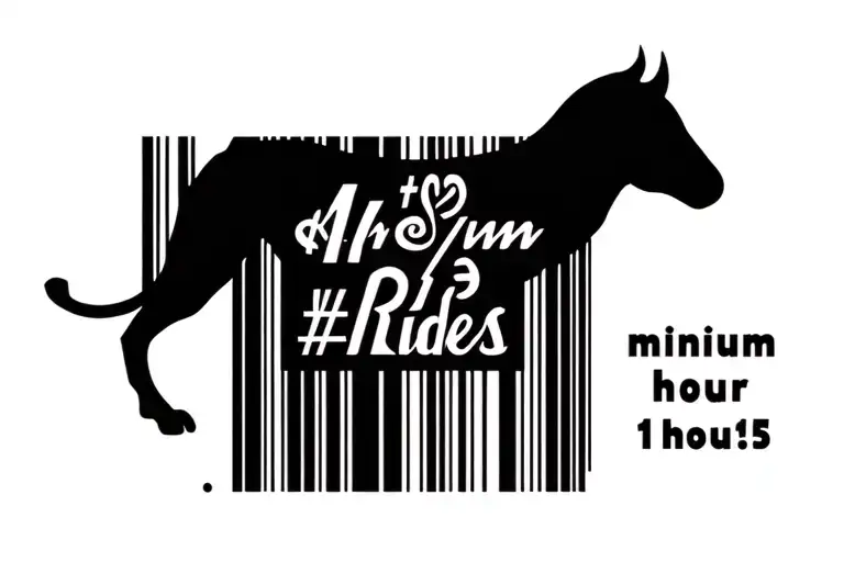 barcode with "minimum 1/2 hour rides" on top - Variation 1