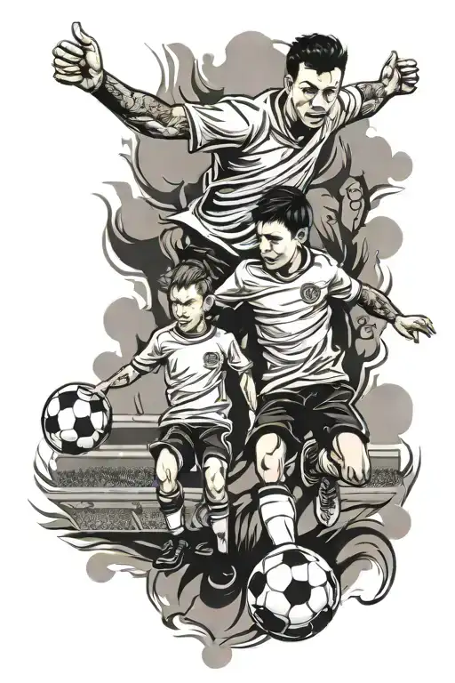 Soccer son to father son tattoo - Variation 2