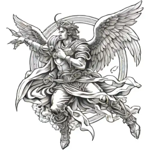 arch angel gabriel fighting - Variation 2