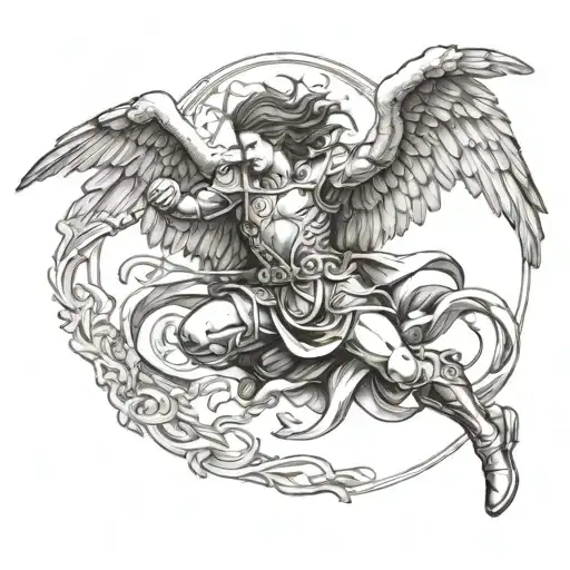 arch angel gabriel fighting - Variation 3