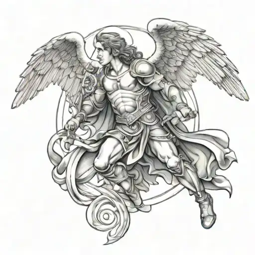 arch angel gabriel fighting - Variation 4
