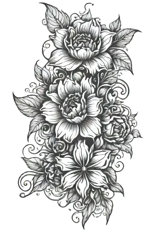 cyber siglism floral design - Variation 2