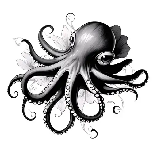 Coverup Space With octopus  flowers  - Variation 3