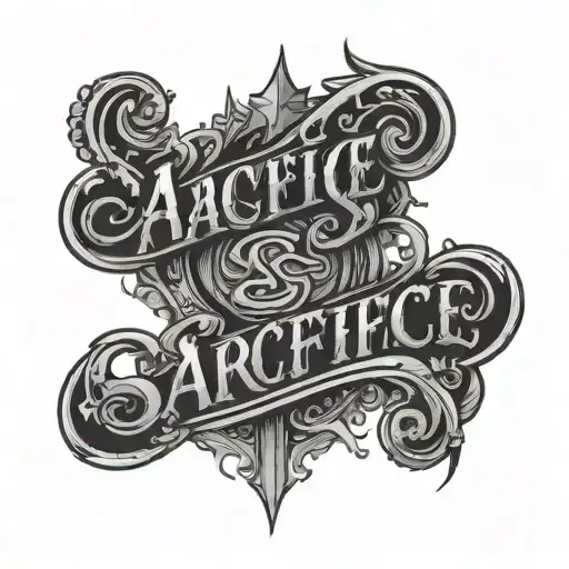 Sacrifice lettering