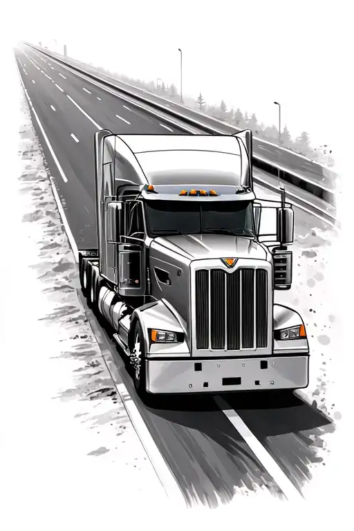 semi truck on a highway road