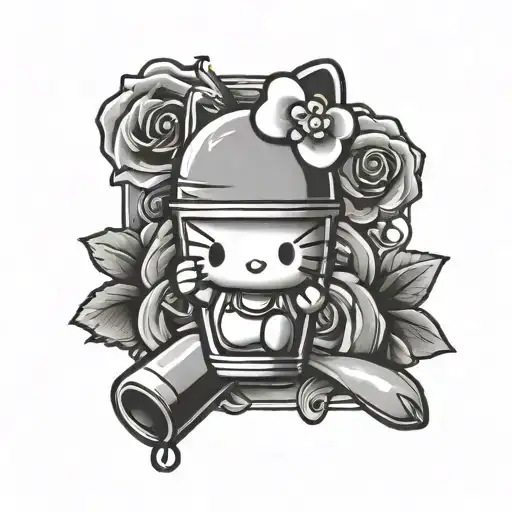 hello kitty and nail polish bottle