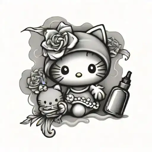 hello kitty and nail polish bottle - Variation 3
