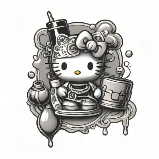 hello kitty and nail polish bottle - Variation 4