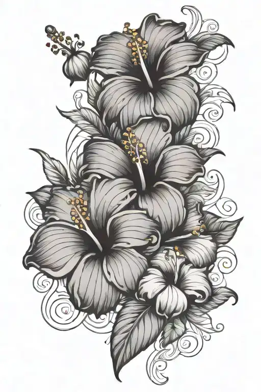 hibiscus flowers blooming with curve sleeve