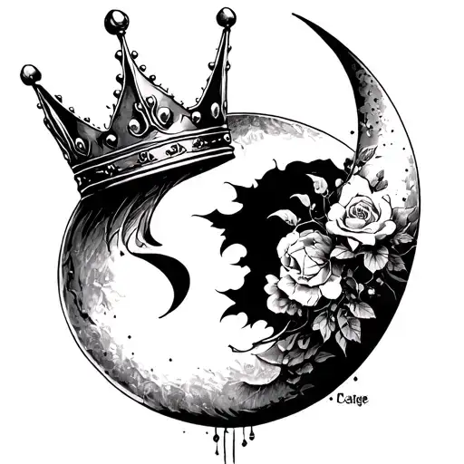crown and moon