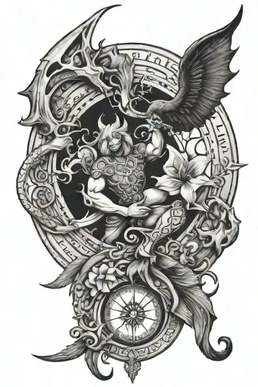 Sagittarius cancer Aries Pisces Scorpio zodiac tatto