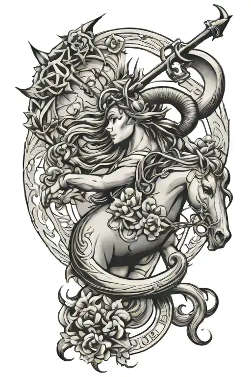 Sagittarius cancer Aries Pisces Scorpio zodiac tatto - Variation 2