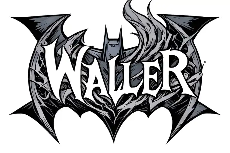 "Waller" "Waller" batman symbol surrounded - Variation 2