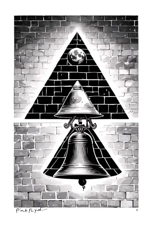 pink floyd pyramid prism, moon, brick wall and division bells - Variation 2