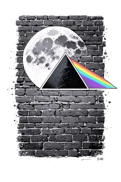 pink floyd, prism, moon, the brick wall - Variation 3