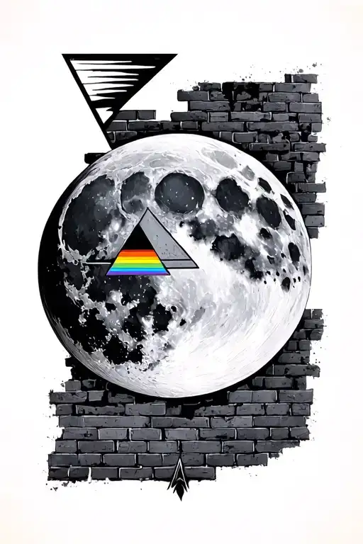 pink floyd, prism, moon, the brick wall - Variation 4