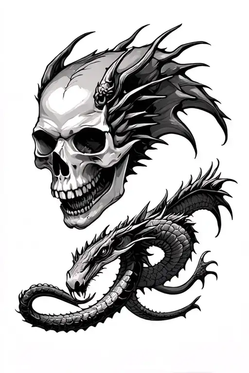 skull and snak and dragon fl - Variation 2