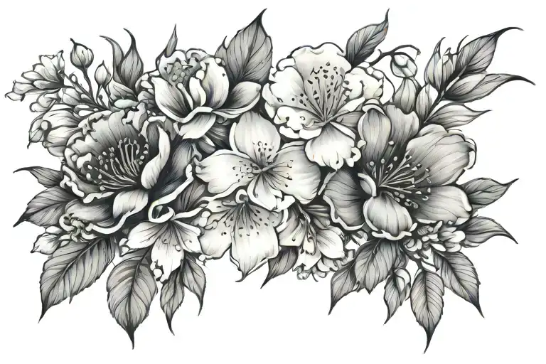 Sakura, rose, violet, snow drop flower, carnation flower