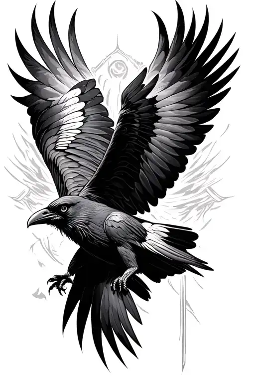 Raven flying - Variation 4