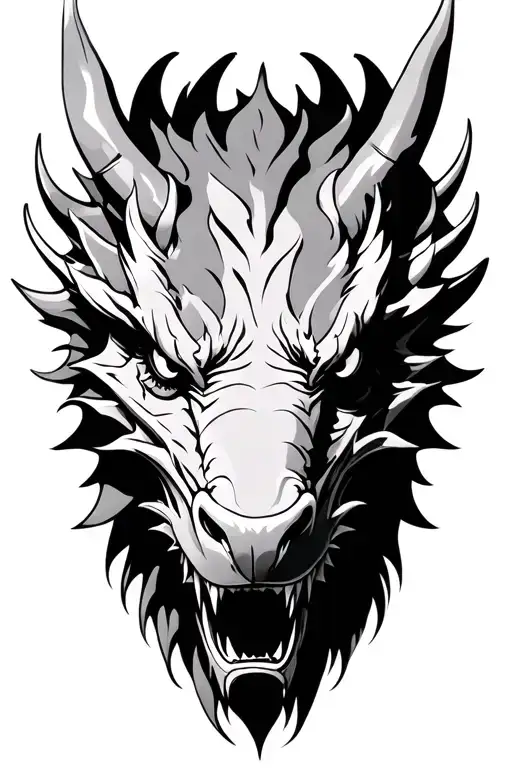 dragon face front view