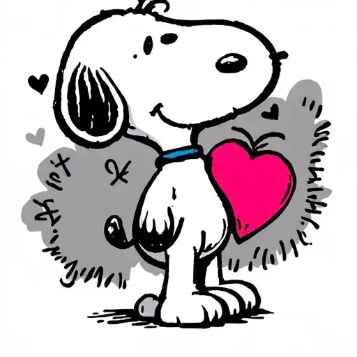 Snoopy with heart for dad - Variation 1
