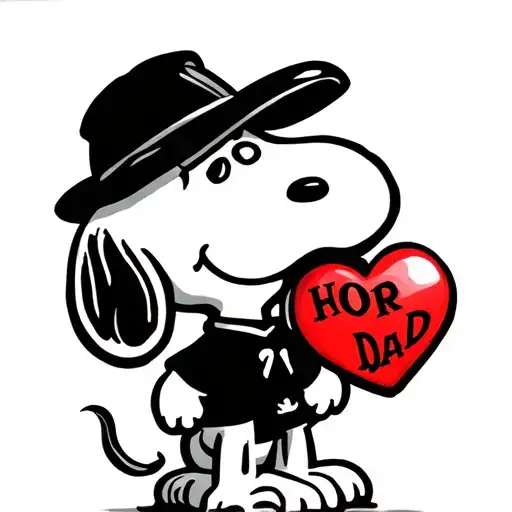 Snoopy with heart for dad - Variation 2