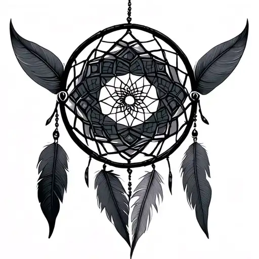 minimal dream catcher entangled in a beautiful - Variation 2