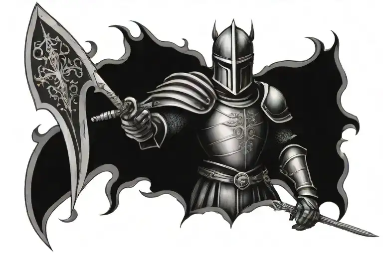 scarlet knight holding a sword