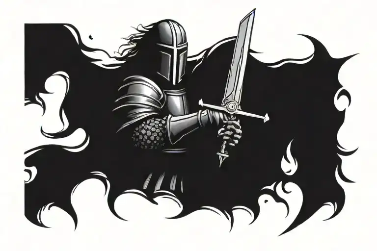 scarlet knight holding a sword - Variation 2