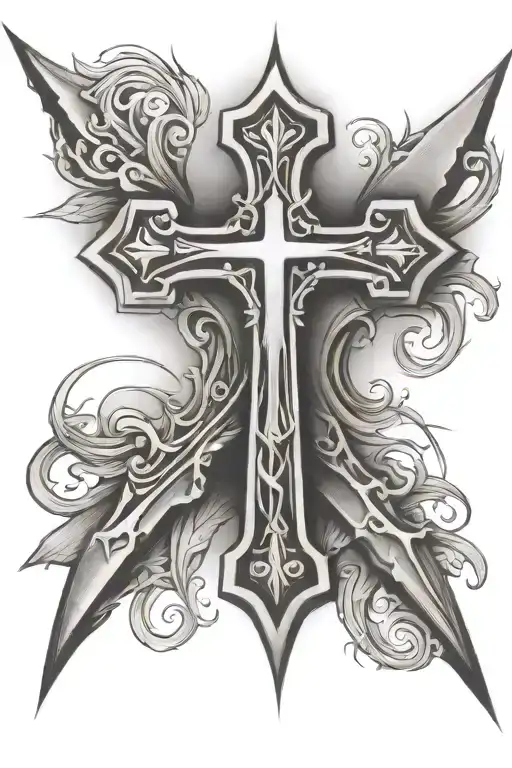Faith cross men's tattoo
