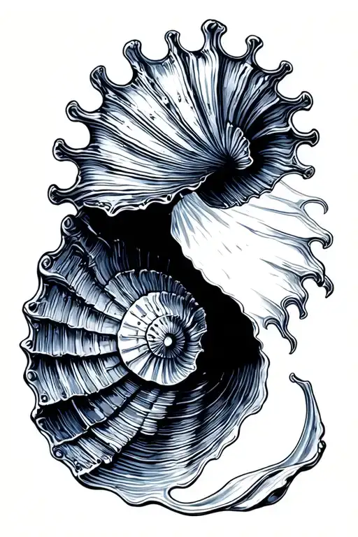 Seashell and wave