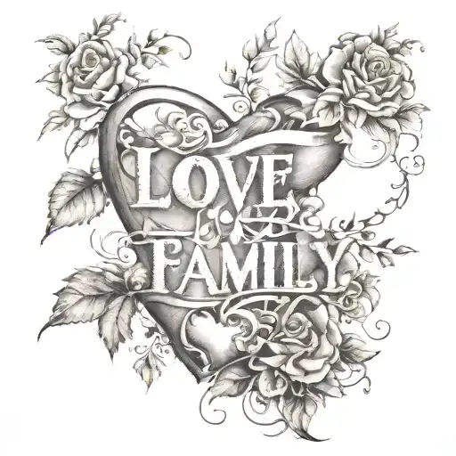 words "love Family" - Variation 2