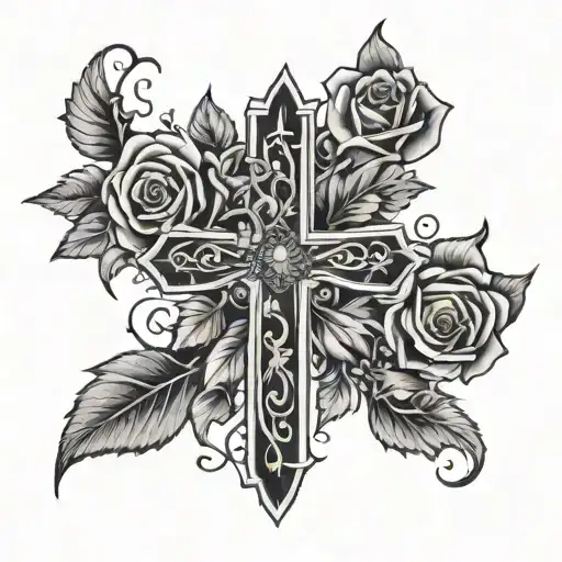 rose vine cross - Variation 2