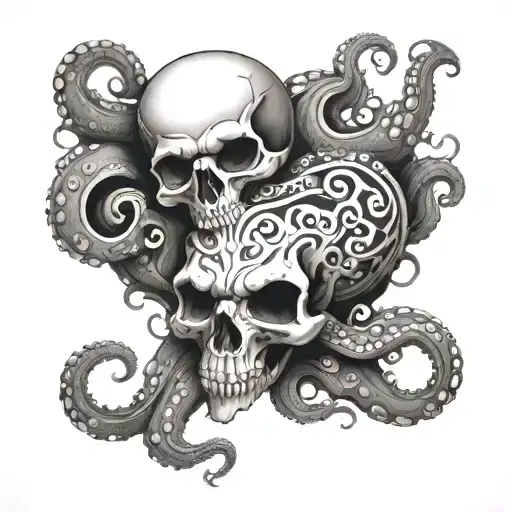 skull and octopus 