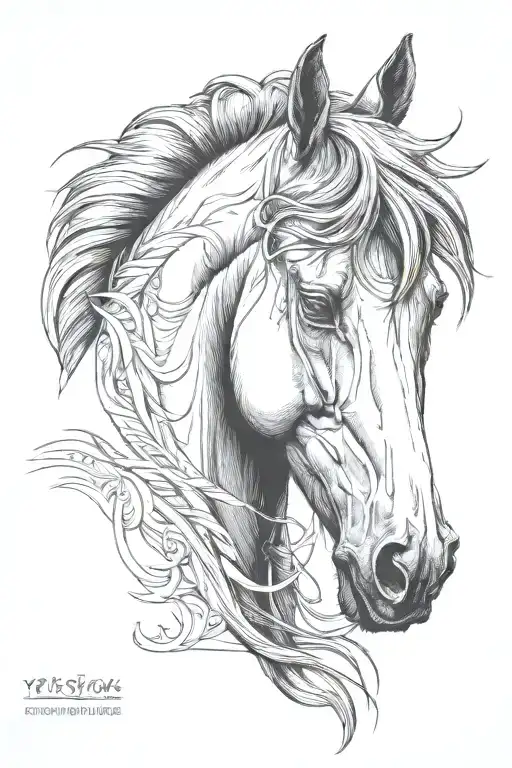 simple drawing horse portrait - Variation 1