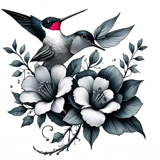 wrap around flowers w hummingbird - Variation 2
