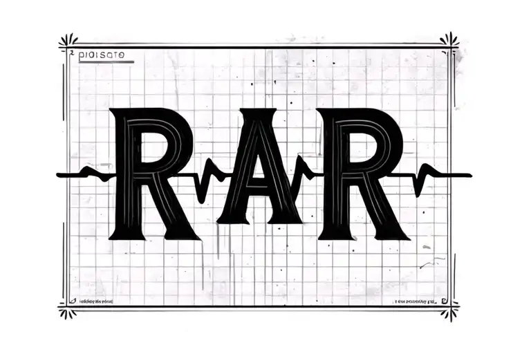 "R A R" Heartbeat line - Variation 2