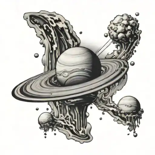 saturn with Pillars of Creation behind - Variation 2