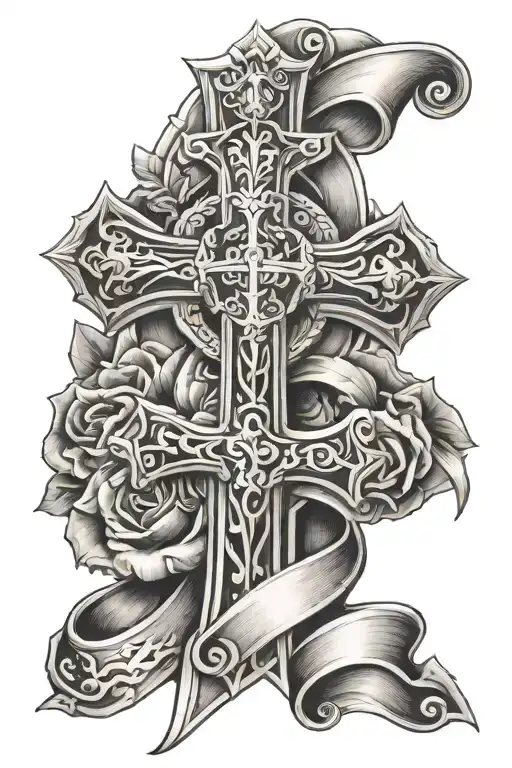 law enforcement, nordic style sleeve, christian cross - Variation 2