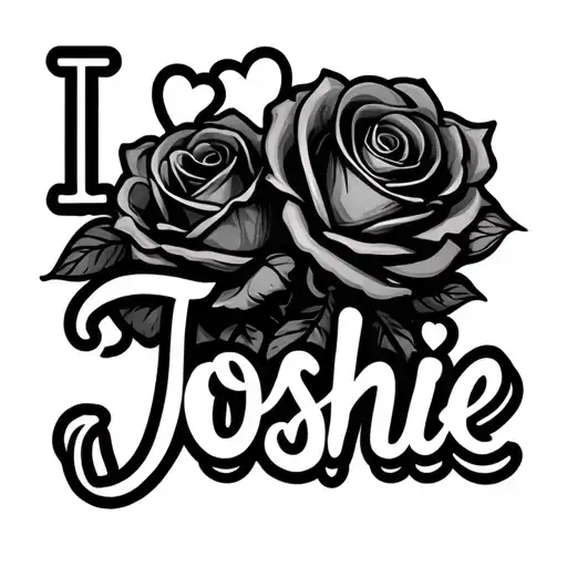 "I love Joshie" Roses and hearts