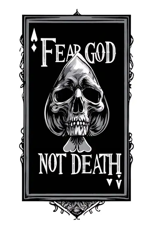 full house of cards with lettering saying fear god not death 