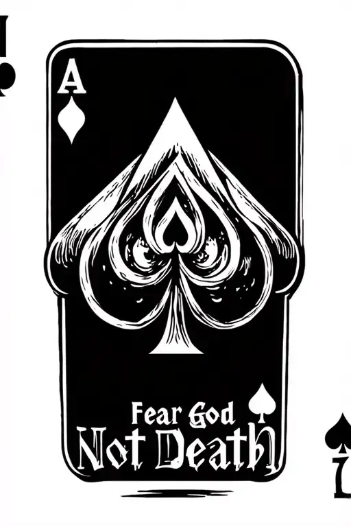 full house of cards with lettering saying fear god not death  - Variation 2