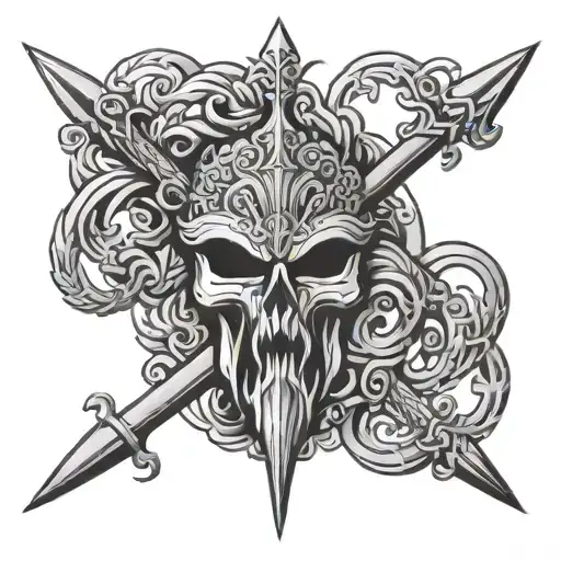 minimal poseidon's trident symbol - Variation 2