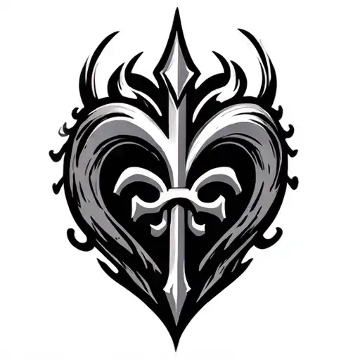 saints logo incorporated with heart - Variation 3