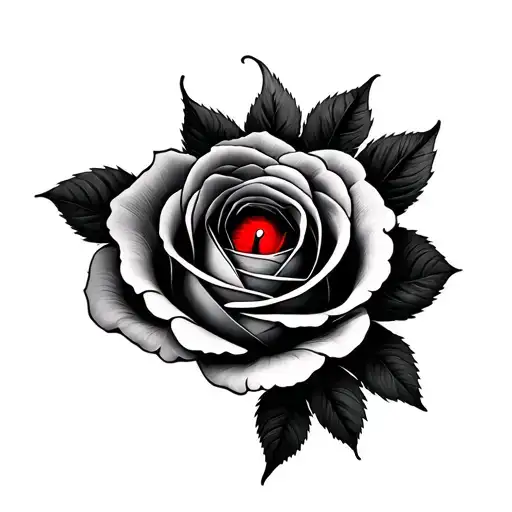 Black rose red eye inside